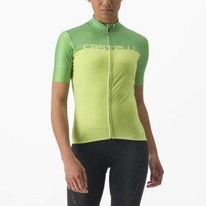 CASTELLI Cyklistický dres s krátkym rukávom - VELOCISSIMA LADY - zelená/žltá L