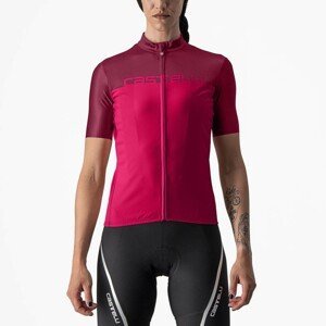 CASTELLI Cyklistický dres s krátkym rukávom - VELOCISSIMA LADY - červená/ružová XL