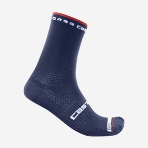 CASTELLI Cyklistické ponožky klasické - ROSSO CORSA - modrá L-XL