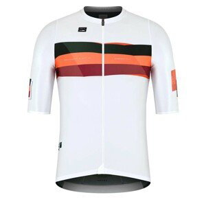 GOBIK Cyklistický dres s krátkym rukávom - ATTITUDE 2.0 - bordová/oranžová/biela/čierna 2XL
