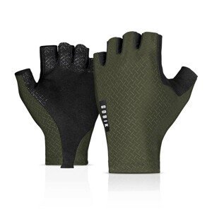 GOBIK Cyklistické rukavice krátkoprsté - BLACK MAMBA - zelená/čierna 2XL