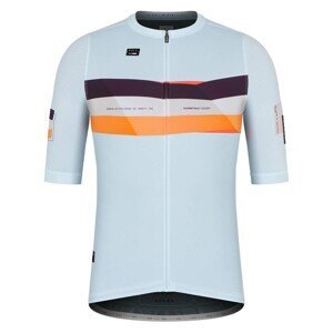GOBIK Cyklistický dres s krátkym rukávom - STARK - svetlo modrá/bordová/oranžová M
