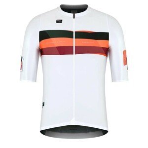 GOBIK Cyklistický dres s krátkym rukávom - ATTITUDE 2.0 - oranžová/bordová/biela/čierna L