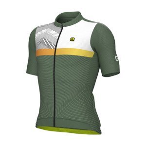 ALÉ Cyklistický dres s krátkym rukávom - ZIG ZAG PR-S - zelená M