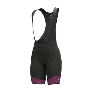 ALÉ Cyklistické nohavice krátke s trakmi - PRS MASTER 2.0 LADY - čierna/ružová M