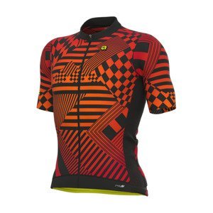 ALÉ Cyklistický dres s krátkym rukávom - PR-S CHECKER - červená L