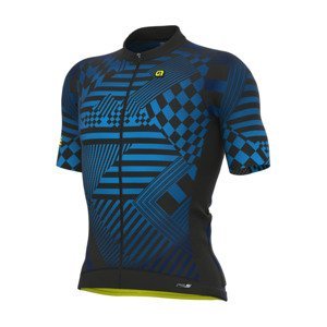 ALÉ Cyklistický dres s krátkym rukávom - PR-S CHECKER - modrá 2XL