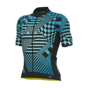 ALÉ Cyklistický dres s krátkym rukávom - PR-S CHECKER - svetlo modrá L