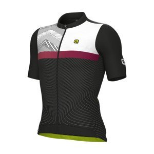 ALÉ Cyklistický dres s krátkym rukávom - ZIG ZAG PR-S - čierna XL