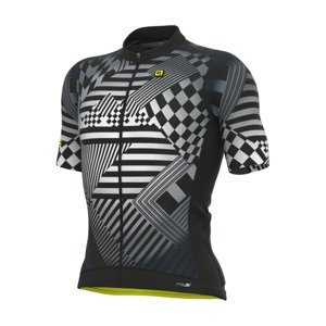 ALÉ Cyklistický dres s krátkym rukávom - PR-S CHECKER - šedá L
