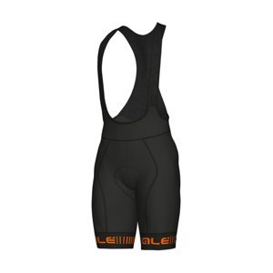 ALÉ Cyklistické nohavice krátke s trakmi - GRAPHICS PRR STRADA - čierna/oranžová XL