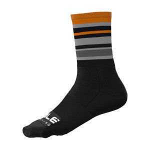 ALÉ Cyklistické ponožky klasické - STRIPES - čierna/oranžová