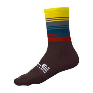 ALÉ Cyklistické ponožky klasické - MUD - žltá 44-47
