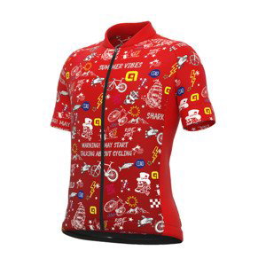 ALÉ Cyklistický dres s krátkym rukávom - VIBES - červená