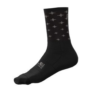 ALÉ Cyklistické ponožky klasické - STARS - čierna/šedá 36-39