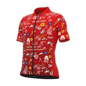 ALÉ Cyklistický dres s krátkym rukávom - VIBES - červená 12Y