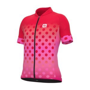 ALÉ Cyklistický dres s krátkym rukávom - BUBBLE - červená/ružová 12Y