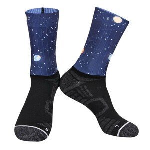 MONTON Cyklistické ponožky klasické - SKULL - modrá/čierna