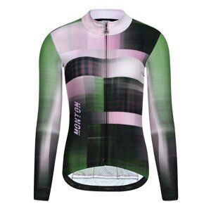 MONTON Cyklistický dres s dlhým rukávom zimný - URBAN THERMAL LADY - čierna/fialová/svetlo zelená