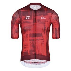 MONTON Cyklistický dres s krátkym rukávom - SKULL SMEARSPACE - červená M