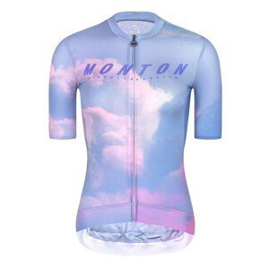 MONTON Cyklistický dres s krátkym rukávom - EVENINGGLOW LADY - fialová/svetlo zelená/ružová XS