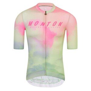 MONTON Cyklistický dres s krátkym rukávom - MORNINGGLOW - svetlo zelená/fialová/ružová XS