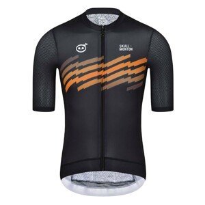 MONTON Cyklistický dres s krátkym rukávom - SKULL THUNDER - šedá/oranžová