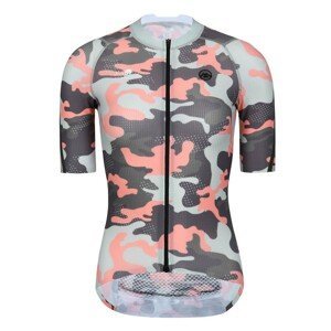 MONTON Cyklistický dres s krátkym rukávom - PRO CAMOUSHIELD LADY - ružová/zelená/šedá
