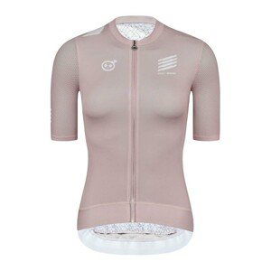 MONTON Cyklistický dres s krátkym rukávom - SKULL HOLIDAY LADY - ružová/biela S