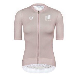 MONTON Cyklistický dres s krátkym rukávom - SKULL ZEUS LADY - ružová/biela