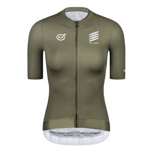MONTON Cyklistický dres s krátkym rukávom - SKULL ZEUS LADY - biela/zelená L