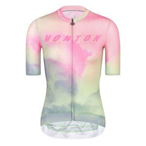 MONTON Cyklistický dres s krátkym rukávom - MORNINGGLOW LADY - svetlo zelená/fialová/ružová M