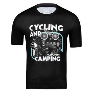 MONTON Cyklistické tričko s krátkym rukávom - CAMPING - čierna XS