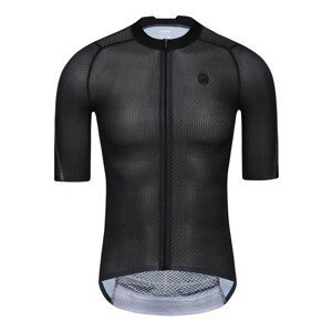 MONTON Cyklistický dres s krátkym rukávom - CARBONFIBER - čierna L