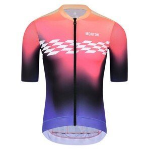 MONTON Cyklistický dres s krátkym rukávom - CARDIN - ružová/fialová/čierna M