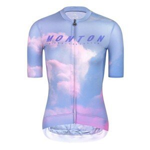 MONTON Cyklistický dres s krátkym rukávom - EVENINGGLOW LADY - fialová/svetlo zelená/ružová S