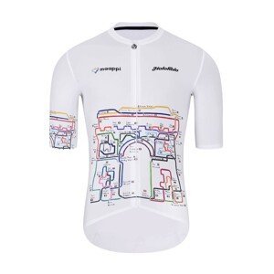 HOLOKOLO Cyklistický dres s krátkym rukávom - MAAPPI II. ELITE - biela/viacfarebná S