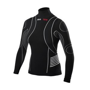 BIOTEX Cyklistické tričko s dlhým rukávom - TURTLENECK LADY - čierna XS-M