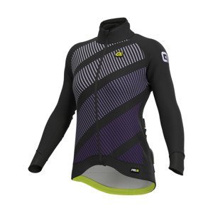 ALÉ Cyklistická zateplená bunda - PR-R TAK WOOL THERMO - čierna/fialová XL