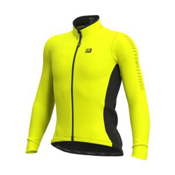 ALÉ Cyklistický dres s dlhým rukávom zimný - SOLID FONDO WINTER - žltá XL