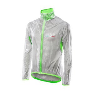 SIX2 Cyklistická vetruodolná bunda - GHOST - žltá/transparentná/zelená M
