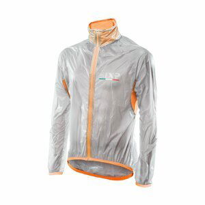 SIX2 Cyklistická vetruodolná bunda - GHOST - oranžová/transparentná 2XL