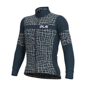ALÉ Cyklistický dres s dlhým rukávom zimný - SOLID WALL - modrá/šedá M
