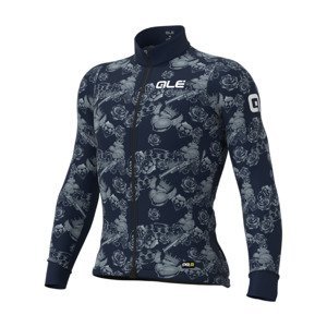 ALÉ Cyklistický dres s dlhým rukávom zimný - PR-R LAS VEGAS - modrá/šedá L