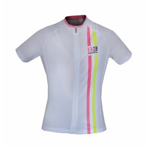 BIEMME Cyklistický dres s krátkym rukávom - ITEM TWO LADY - žltá/biela/ružová 2XL