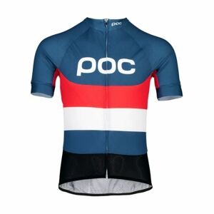 POC Cyklistický dres s krátkym rukávom - ESSENTIAL ROAD LOGO - červená/modrá/biela/čierna XS