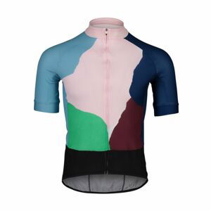 POC Cyklistický dres s krátkym rukávom - ESSENTIAL ROAD PRINT - modrá/zelená/bordová