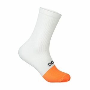 POC Cyklistické ponožky klasické - FLAIR - biela/oranžová L
