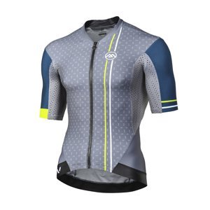 MONTON Cyklistický dres s krátkym rukávom - VENUCIA - modrá/žltá/šedá S
