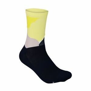 POC Cyklistické ponožky klasické - ESSENTIAL PRINT - žltá/čierna